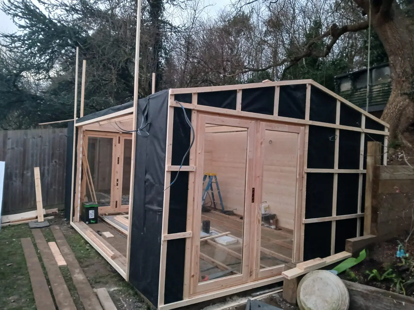 Timber frame construction for the garden room